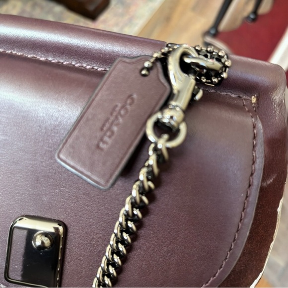 COACH Drifter Crossbody/Shoulder Bag in Oxblood Leather and Suede - Picture 8 of 9